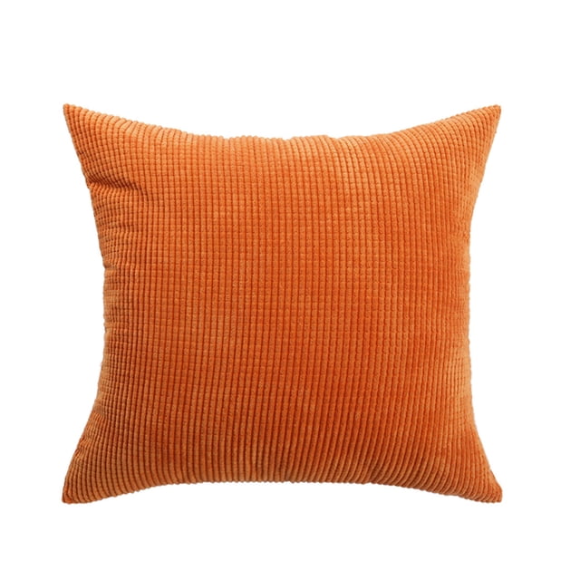 sourcing map Funda De Almohada Cobertor Para Sofá Funda De Cojín Hogar Diseño De Banda De Terciopelo naranja 26 x26