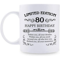 80th Birthday Gifts for Women Men - 11 oz Coffee Mug - 80 Year Old Present Ideas for Mom, Dad, Wife, Husband, Son, Daughter, Friend, Colleague, Coworker (80th Birthday Gift)