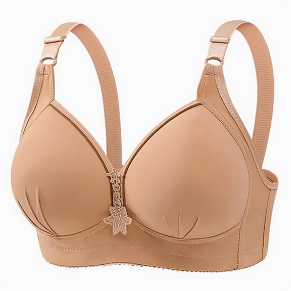 ALLLIST No Underwire Womens Bras Beige Plain Bralette Comfy T Shirt Women's Lingerie Size S-XL