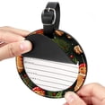 thumbnail image 2 of Christmas Gingerbread Man Set of 2pcs PU Leather Round Suitcase Tags with Privacy Cover and Name ID Tag - Ideal for Travel Luggage, Handbags, Backpacks, School Bags, 2 of 6