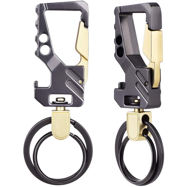 Llavero abridor de botellas con llavero de 2 autos para hombres y mujeres$2 Llavero con clip, Porta llaves de acero inoxidable, Llavero multiherramienta Abridor de botellas