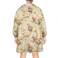 thumbnail image 2 of Wearable Oversized Blanket,Pioneer Flower Floral Print Pattern Wearable Blanket Hoodie for Adults,Cozy Hooded Blankets with Super Pockets,Super Warm Fuzzy Pullover for Women & Men, 2 of 6