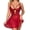A1-Burgundy, variant on SHOWMALL Women's Lingerie Lace Babydoll Nightdress, Adjustable Strap Cutout Chemise Sleepwear, Sexy V Neck Sheer Mesh Nightgown, Rose Red M