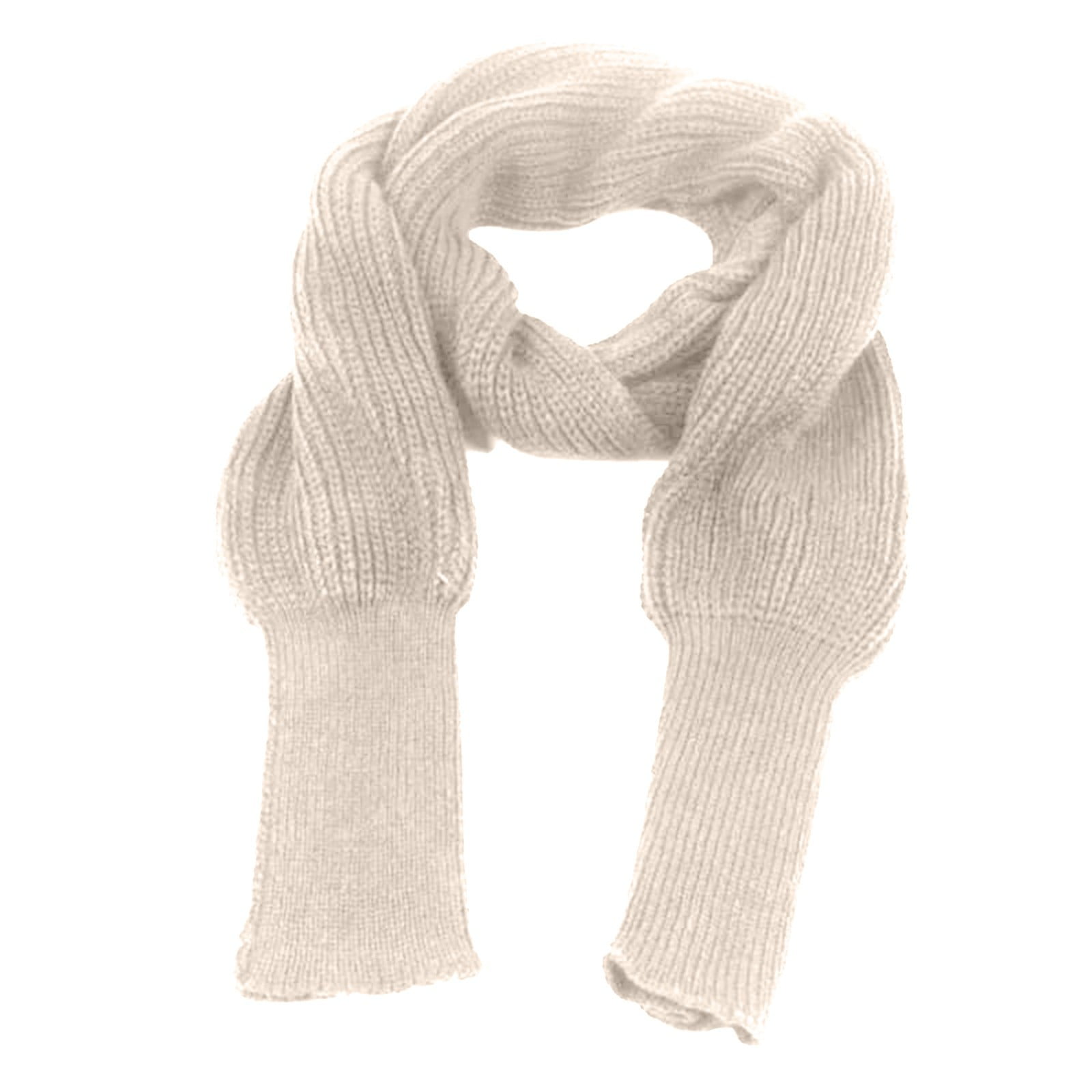 Beige Wraps Utrum Knitted Cable Wrap for Women Cropped Sweater