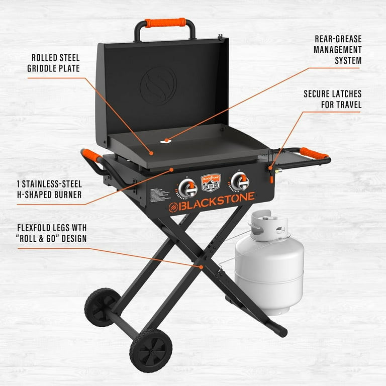 BLACKSTONE ON THE GO グリル Blackstone On-the-Go 2-Burner 22” Propane Omnivore Griddle
