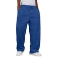 thumbnail image 2 of Mens Joggers, Loose Fit Wide Leg Sweatpants, Elastic Waist Casual Daily Jogger Trousers With Pockets Royal Blue L, 2 of 5