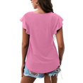 thumbnail image 3 of Blusa con mangas con volantes para mujer,Camiseta con mangas con volantes para mujer Blusa holgada con mangas con volantes para mujer Camiseta de primera línea, 3 of 3