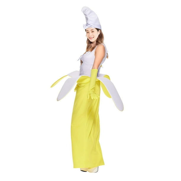 Disfraz de plátano para celebrar carnavales, fiestas, con sombrero y guantes. L