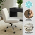 thumbnail image 3 of Martha Stewart Upholstered Office Chair in Grey White/Polished Nickel, 3 of 12