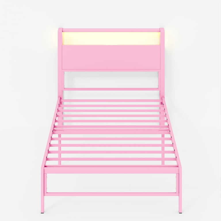 Yoneston Twin Bed Frame with LED Light and Charging Station photo 6