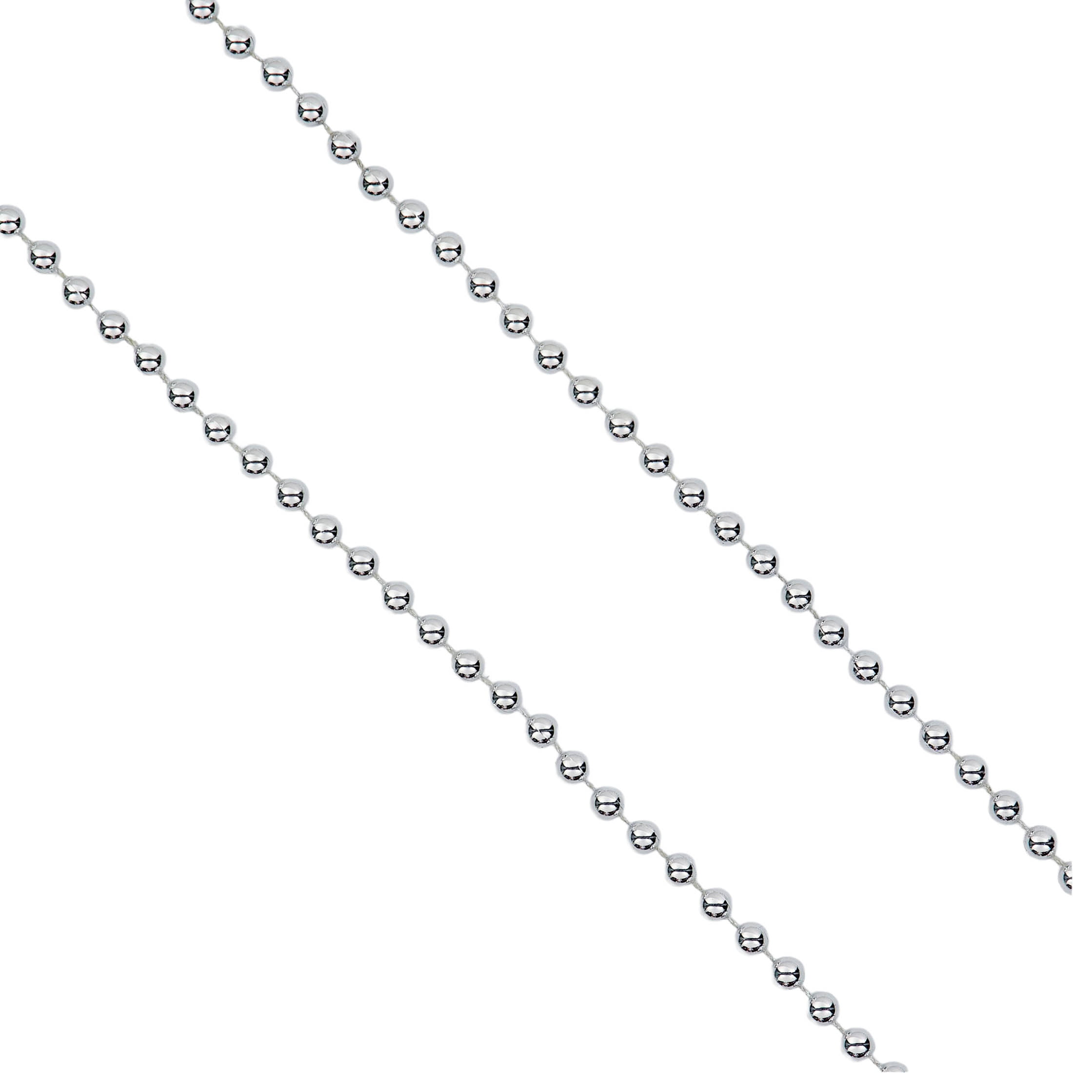 Plastic Metallic Bead Christmas Garland, Silver, 18', by Holiday Time