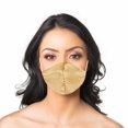 thumbnail image 2 of DALIX Exclusive Charmeuse Satin 3 Layer Face Mask in Gold - S-M, 2 of 5