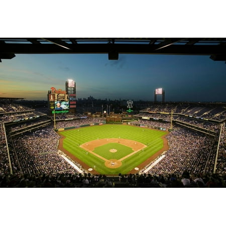 Panoramic view of 29,183 baseball fans at Citizens Bank Park, Philadelphia, PA, who are watching... Print Wall