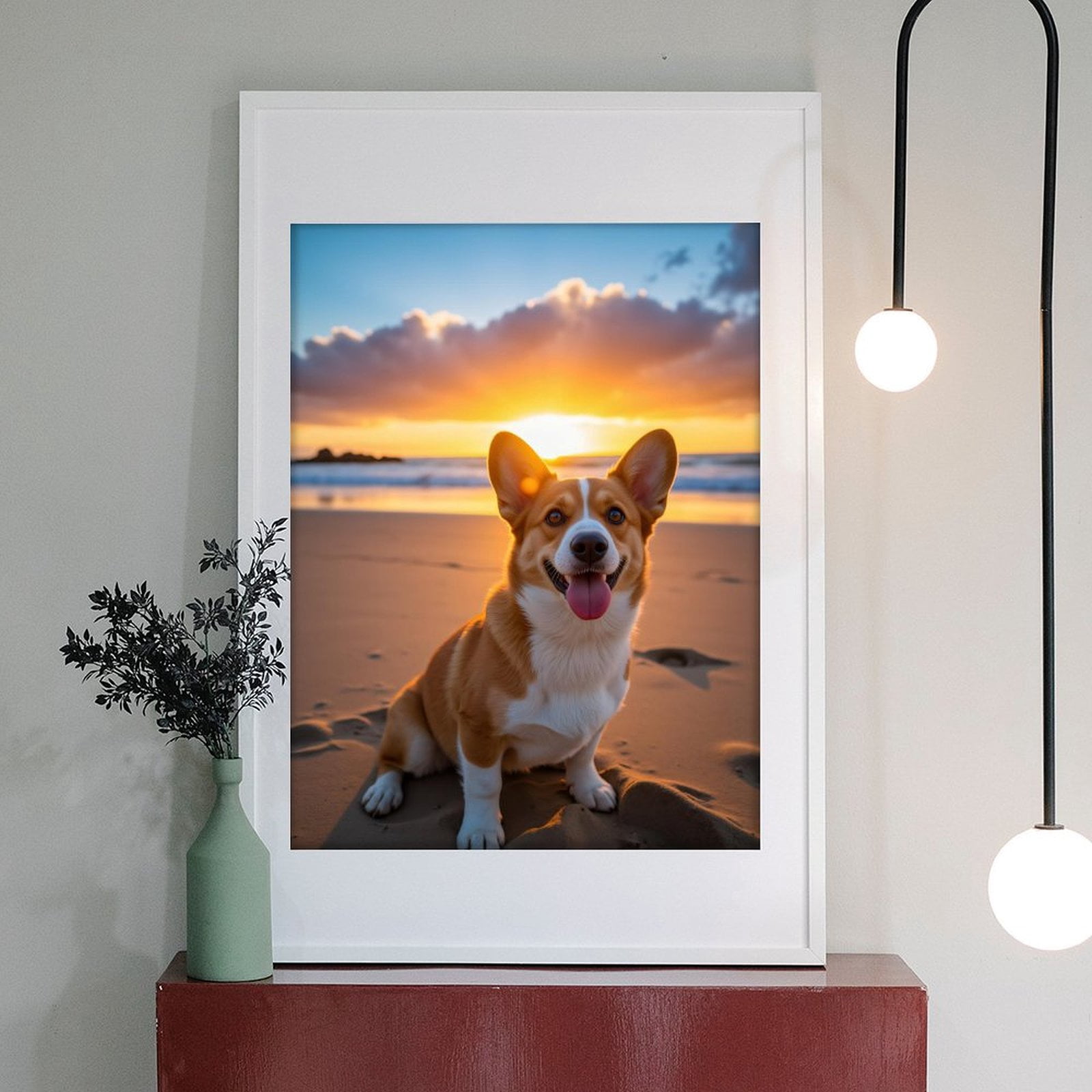 Diamond Art Kits for Adults - 5d Corgi Beach Sunset Joy Diamond Painting for Adults, Diamond Art for Adults Beginners, Diamond Painting Kits for Adults for Home Wall Decor