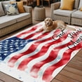 thumbnail image 2 of Fsddascl American Flag Outdoor Rug for Patio/Deck/Porch, Non-Slip Large Area Rug 5 x 8 Ft, Red Blue Watercolor USA Flag Indoor Outdoor Rugs Washable Area Rugs, Reversible Camping Rug Carpet Runner, 2 of 5