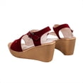 thumbnail image 4 of Sandalias de cuña Zapatos romanos para mujer Zapatos de boca de pez de tacón alto de gamuza Wmkox8yii  sa1509, 4 of 6