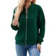 thumbnail image 2 of Suéter Tipo Cárdigan con Cremallera para Mujer, Sudadera con Capucha, Chaqueta de Larga, Conjuntos de Cuello Redondo, Abrigo Informal. Verde Oscuro L, 2 of 10