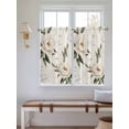 thumbnail image 5 of Vintage Floral Spring Tier Curtains 45 Inches Long, Farmhouse Botanical White Flowers Window Treatment Curtain Drapes, Small Curtain Drapes for Bathroom Laundry Room, 27.5"x45", 2 Panels, 5 of 7