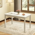 thumbnail image 2 of Gymax 48'' Wooden Dining Table for 4 People w/ Rubber Wood Legs Rectangular Table White, 2 of 10