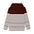 thumbnail image 6 of Zwiiyzr Teens Kids Unisex Oversized Hoodies Sweatshirt Striped Long Sleeve Pullover Tops 4-14 Years for Girls and Boys Burgundy, 6 of 6