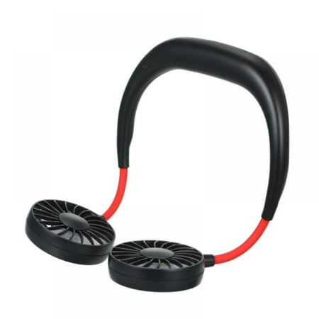 

5 Colors USB Rechargeable Wearable Portable Hand Free Neckband Fan Personal Mini Neck Double Fans 3 Speed Adjustable