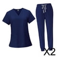 thumbnail image 1 of 2x Conjunto De Uniforme Médico Femenino, Ropa De Trabajo De Enfermera Lavable A Máquina Para Salón De Belleza, 1 of 10