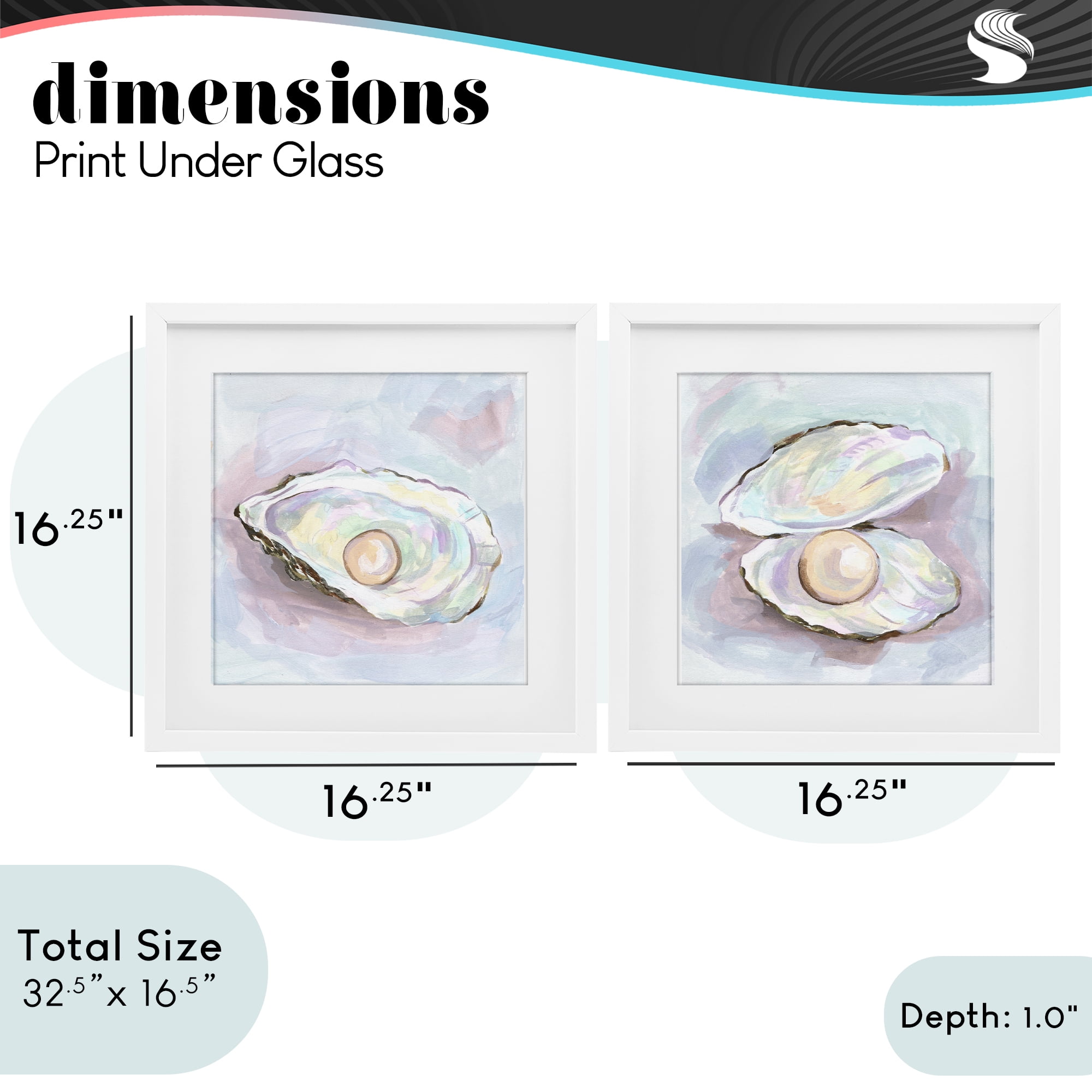 Stupell Industries Aquatic Silent Opals 2 Piece White Framed Print Under Glass Set, design by Melissa Wang