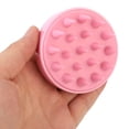 thumbnail image 4 of Cepillo de champú de silicona para limpieza profunda y relajación Masajeador revitalizante para el cuero cabelludo en la ducha de color rosa, 4 of 8