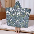 thumbnail image 5 of Blue Ethnic Paisley Pattern Hooded Bath Towel，50"x30" for Ages 3 To 12 Kids, Quick Dry Lightweight Soft Microfiber Hood Beach Towel Cover Up for Kids, 5 of 7