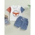 thumbnail image 2 of Bagilaanoe 4th of July Clothes for Toddler Baby Boys Short Sleeve Letter Print T-Shirts Tops + Shorts 6M 12M 18M 24M 3T Kids Independence Day Outfits 2pcs Short Pants Set, 2 of 9