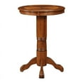 thumbnail image 2 of Maklaine 42 Inch Wood Pub Bar Table Sunburst Design Carved Pedestal Walnut, 2 of 3