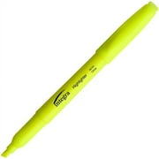 Integra Pen Style Fluorescent Highlighters Chisel Marker Point Style - Yellow - 12 / Dozen