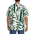 thumbnail image 3 of Sikiie Palm Branch With Leaves Men's Wrinkle Free Untucked Cuban Shirt Business Casual Button Down Shirts Short Sleeve ShirtMedium, 3 of 5