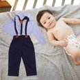thumbnail image 6 of HONMEET Toddler Boys 2-Piece Outfit Set Sleeve Shirt and Overalls for Spring Season Dark, 6 of 6