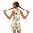 thumbnail image 2 of Xoenoiee Bee Daisy Honeycomb Print Girls Tankini Swimsuit Set Tween Racerback Swim Sport Tank Tops Beach Shorts 2 Piece Bathing Suit Beachwear Swimwear, 12-13 Years, 2 of 7