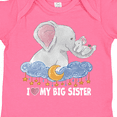 thumbnail image 4 of Inktastic I Love My Big Sister Cute Elephants with Moon and Stars Boys or Girls Baby Bodysuit, 4 of 5