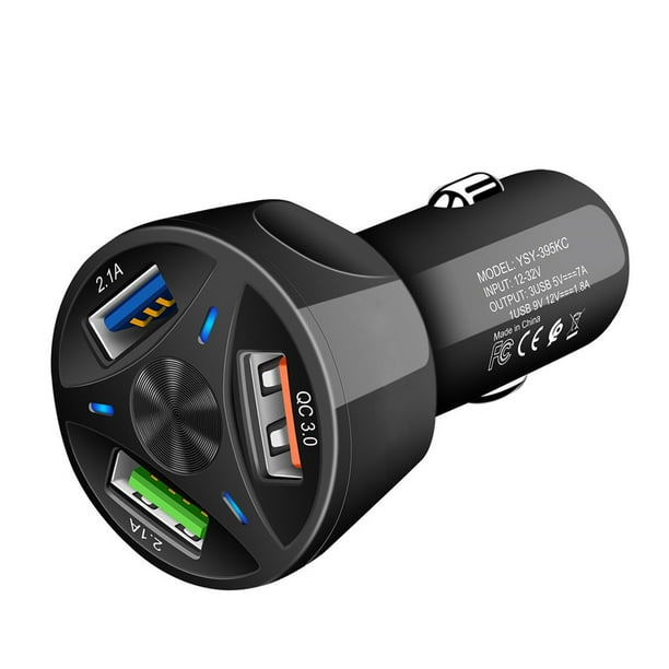 QC3.0 Carga montada en el vehículo 3.1A Teléfono Montado en el vehículo Puerto de salida 3USB Rápido