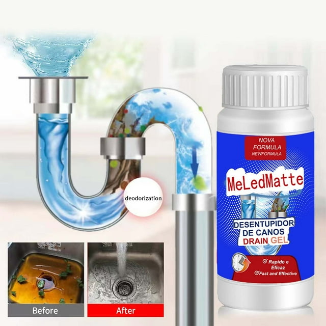 Sewer Dredging Liquid | Drain Cleaner Deodorizer | Powerful Clog Remover for Toilet Sink Pipe | Safe on Metal Plastic PVC | Decontamination Stain Removal | 1 Pack | 11x4cm