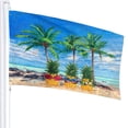 thumbnail image 2 of Banner Wizfuyq con forma de piña y palmeras, 91 x 152 cm, para exteriores, 2 of 7