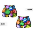 thumbnail image 5 of Kdxio Colorful Easter Eggs1 Print Workout Shorts for Women Seamless Soft Smooth Gym Yoga Scrunch Active Shorts, 5 of 9