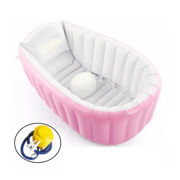 Bañera Plegable Con Bomba para Bebé Rosa