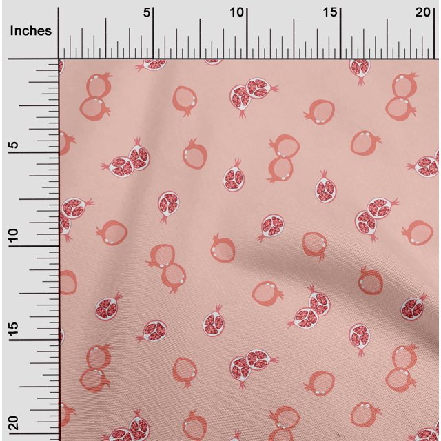 oneOone Silk Tabby Fabric Pomegranate Fruit Decor Fabric Printed BTY 42 Inch Wide