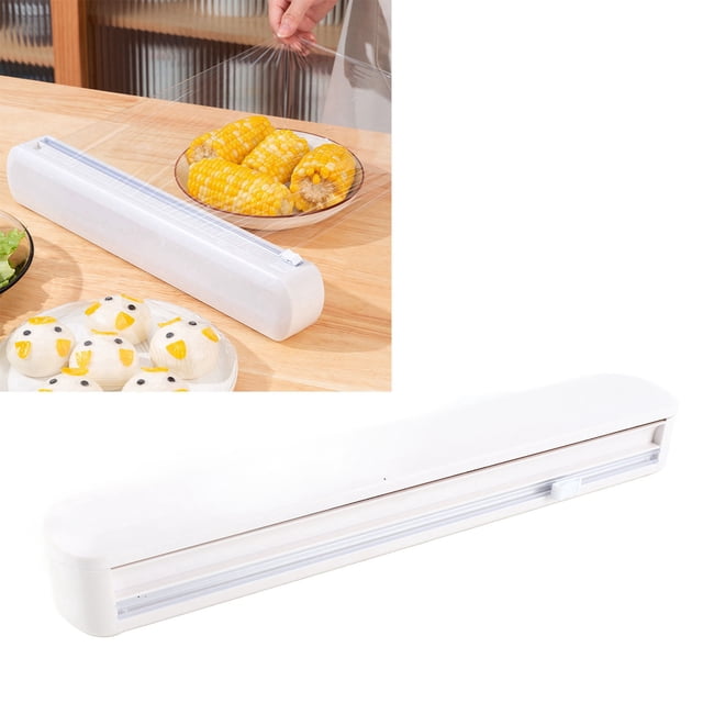 Dispensador De Envoltura De Plástico, Fácil De Usar, Cortador De Envoltura De Plástico Con Imán Fuerte, Cuchillo Deslizante Invisible, Multifuncional Para El Hogar