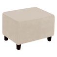 thumbnail image 2 of GUOOL Rectangle Footstool Slipcover Removable Protector Furniture Protect Series Decoration Flexible Stretchable Beige, 2 of 9