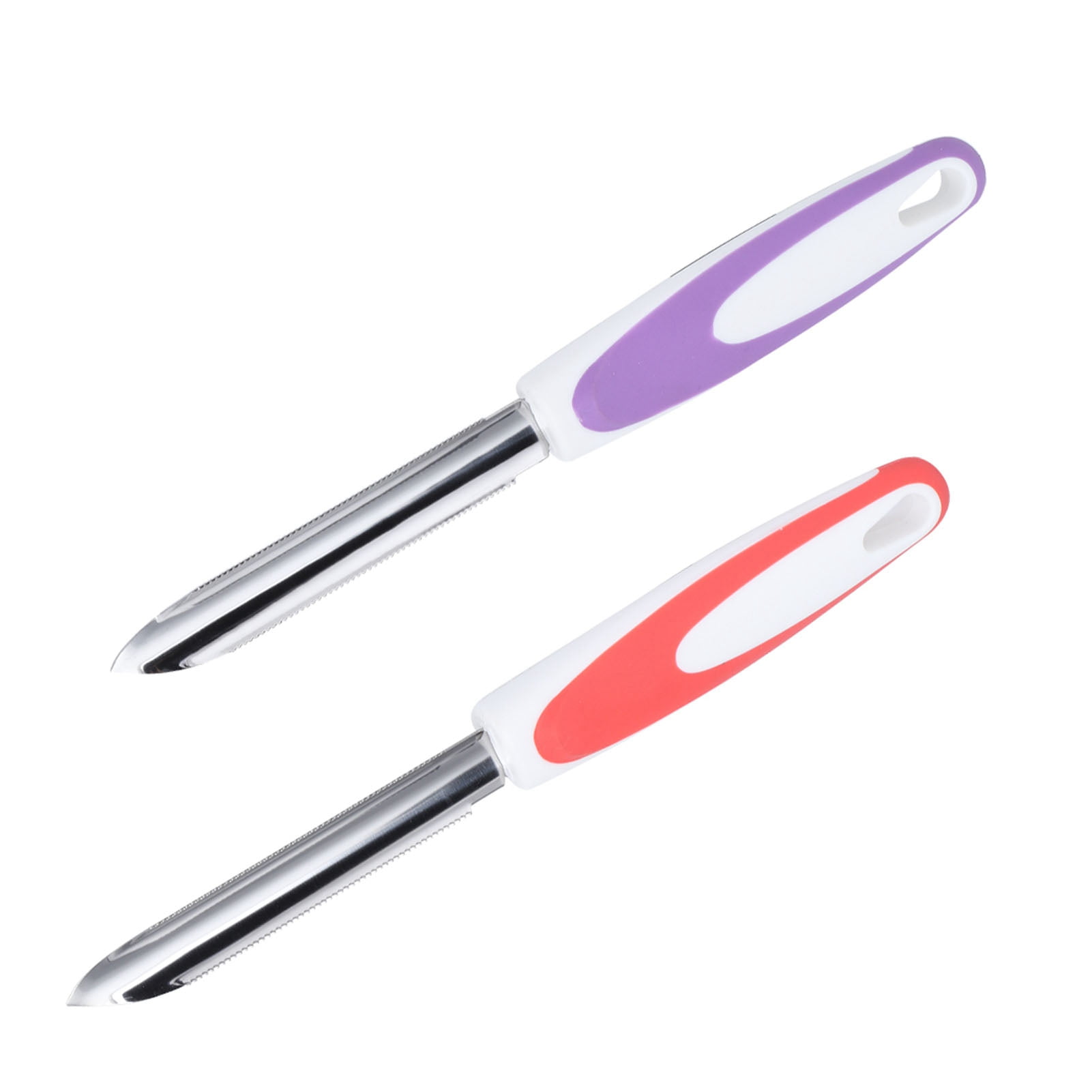 Yajisi 2-Piece Stainless Steel Fruit and Vegetable Corer Tool Set for Kitchen Gadgets Core Remover with Ergonomic Handles Orange and Purple (9.8 inches / 25 cm)