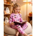 thumbnail image 5 of Aideaone Kids Halloween Pajamas Set Long Sleeve Sleepwear for Boys and Girls Ages 2 8 Years Spooky Printed Top and Pants, 5 of 7