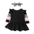 thumbnail image 3 of Odeerbi Girls Dresses Baby Girl Clothes Newborn Infant 2024 Long Sleeve Patchwork Leopard Print Princess Dress Set, 3 of 9