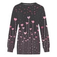 thumbnail image 3 of Gibobby Sudadera sin capucha y ocio Sudadera con capucha estampada sin capucha con cuello redondo para el día de San Valentín para mujer (Gris, L), 3 of 4