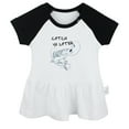 thumbnail image 2 of iDzn Catch Ya Later Fishing Funny Pattern Dresses For Baby, Newborn Babies Skirts, Infant Princess Dress, 0-24M Kids Graphic Clothes (Black Raglan Dresses, 0-6 Months), 2 of 5