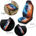 thumbnail image 6 of Xixirimido Car Seat Protection Set 5 Pieces Breathable PU Leather Front Seat Covers with Seat Belt and Console Covers Universal Fits Most Cars, Wolf Red Blue Fire, 6 of 8